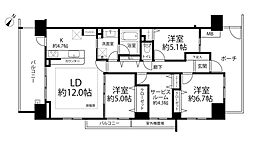 パークホームズ稲毛海岸ラコリエル 3SLDKの間取図画像