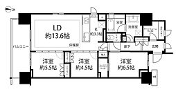 猿江恩賜公園レジデンス 3SLDKの間取図画像