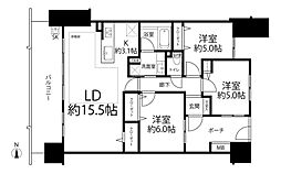 ガーデンティアラ武蔵小杉 3LDKの間取図画像