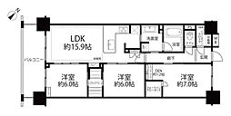 ライフレビュー横濱関内スクエア 3LDKの間取図画像