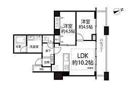 芝浦アイランドグローヴタワー 2LDKの間取図画像