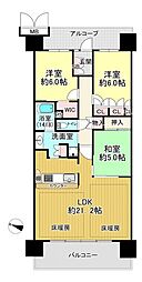 ザ・レジデンス東三国 3LDKの間取図画像