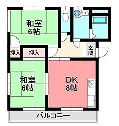 マイルームズ東陽台 2DKの間取図画像