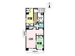 シティコーポ尾頭橋3号館 2SLDKの間取図画像