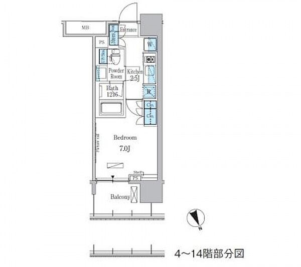 パークアクシス浅草・田原町 402号室｜東京都台東区寿４丁目(賃貸マンション1K・4階・25.89㎡)の写真 その2