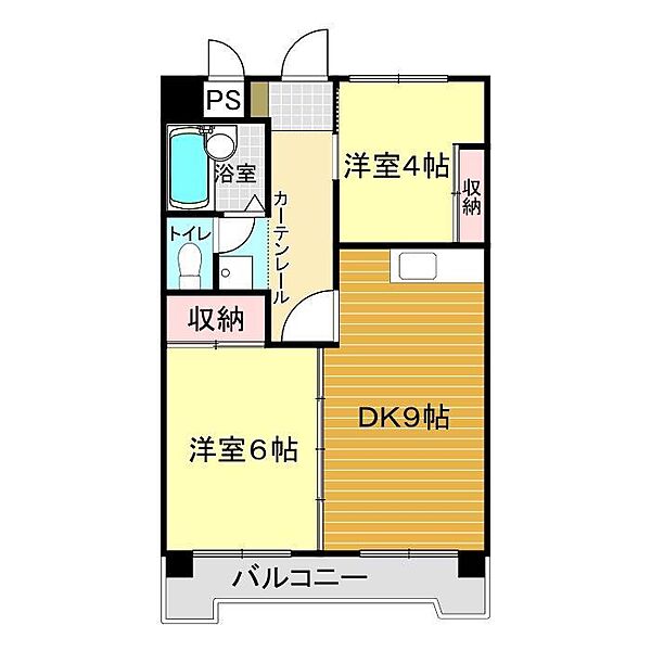 ウエストビレッジ 205A｜山口県下関市新地町(賃貸マンション2DK・2階・42.83㎡)の写真 その2