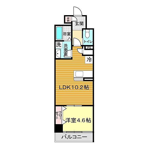 ハレレア水土花 402｜山口県下関市後田町4丁目(賃貸マンション1LDK・4階・28.47㎡)の写真 その2