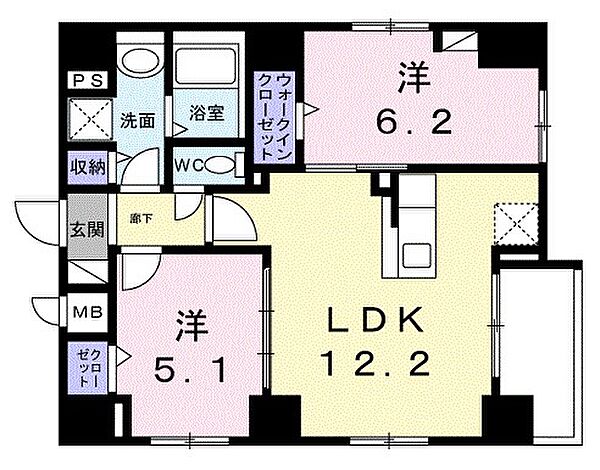 リバーサイド奥浅草 501｜東京都台東区今戸１丁目(賃貸マンション2LDK・5階・55.03㎡)の写真 その2