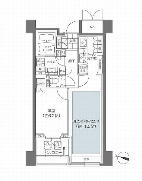 メゾンカルム本郷 706｜東京都文京区本郷２丁目(賃貸マンション1LDK・7階・49.34㎡)の写真 その2