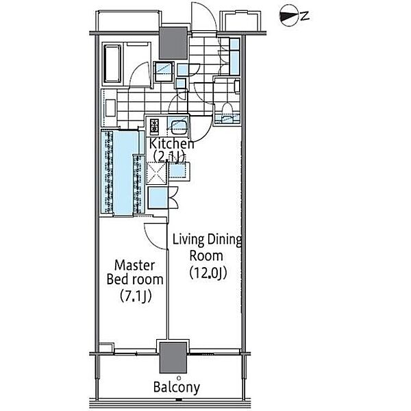 コンフォリア新宿イーストサイドタワー 1117｜東京都新宿区新宿６丁目(賃貸マンション1LDK・11階・55.53㎡)の写真 その2