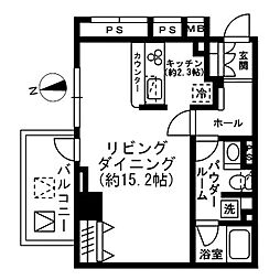 レジディア四谷三丁目 1LDKの間取図画像