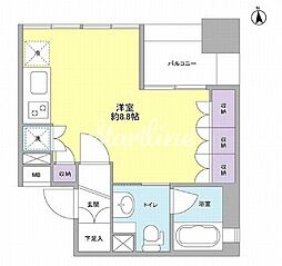 グランカーサ新宿御苑 ワンルームの間取図画像