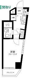 スカイコート新宿曙橋 1Kの間取図画像