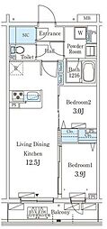 テラス杉並方南町 2LDKの間取図画像
