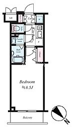 ガリシア新宿余丁町 1Kの間取図画像
