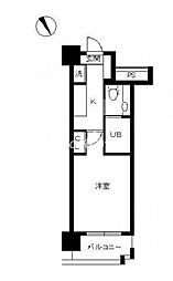 スカイコート新宿壱番館 1Kの間取図画像