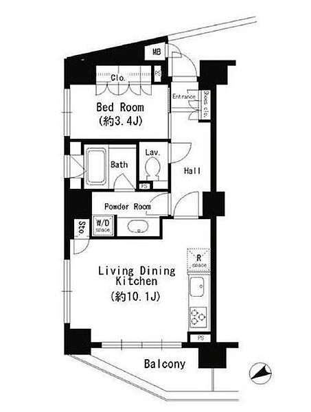 エスティメゾン四谷坂町 701｜東京都新宿区四谷坂町(賃貸マンション1LDK・7階・40.58㎡)の写真 その2