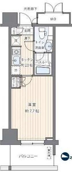 MFPRコート木場公園 913｜東京都江東区東陽６丁目(賃貸マンション1K・9階・24.18㎡)の写真 その2