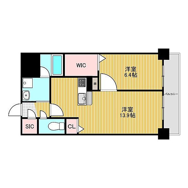 フェリシア江坂 ｜大阪府吹田市垂水町3丁目(賃貸マンション1LDK・7階・46.70㎡)の写真 その2