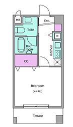 JR京葉線 八丁堀駅 徒歩5分の賃貸マンション 1階1Kの間取り