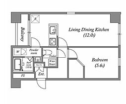 JR京葉線 八丁堀駅 徒歩3分の賃貸マンション 7階1LDKの間取り