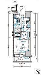 JR総武本線 新小岩駅 徒歩8分の賃貸マンション 10階1Kの間取り