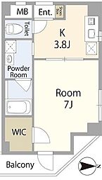 JR総武本線 錦糸町駅 徒歩9分の賃貸アパート 5階ワンルームの間取り