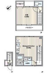 東京メトロ東西線 浦安駅 徒歩9分の賃貸アパート 1階1LDKの間取り