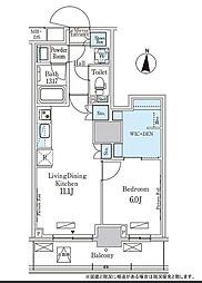 東京メトロ半蔵門線 錦糸町駅 徒歩5分の賃貸マンション 13階1LDKの間取り
