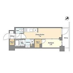都営新宿線 瑞江駅 徒歩7分の賃貸マンション 5階1DKの間取り