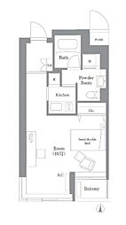 東京メトロ東西線 木場駅 徒歩6分の賃貸マンション 7階ワンルームの間取り