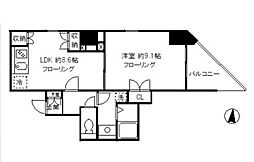 東京メトロ半蔵門線 清澄白河駅 徒歩10分の賃貸マンション 4階1LDKの間取り