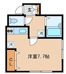 都営新宿線 大島駅 徒歩16分の賃貸アパート 2階ワンルームの間取り