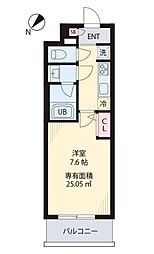 東京メトロ東西線 南行徳駅 徒歩1分の賃貸マンション 8階1Kの間取り
