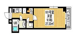 都営新宿線 大島駅 徒歩7分の賃貸マンション 1階1Kの間取り