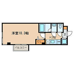 東京メトロ東西線 西葛西駅 徒歩10分の賃貸マンション 3階1Kの間取り