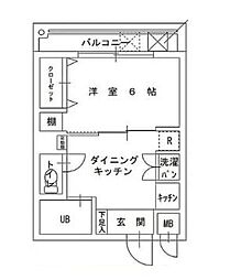 グリーンプラザ 1DKの間取図画像