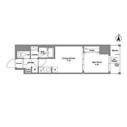 Daffitto錦糸町 1DKの間取図画像