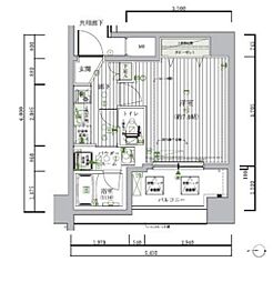 MAINSTAGE木場 1Kの間取図画像