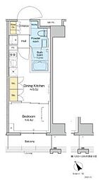 プラウドフラット清澄通り 1DKの間取図画像