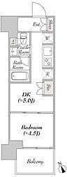 ウエリスアーバン水天宮前 1DKの間取図画像