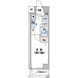 ラヴィリオ錦糸町ベルグレード 1Kの間取図画像