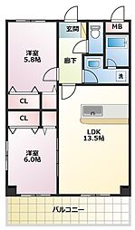 間取図画像 2LDK