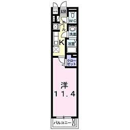 サンエアリー二番館 1Kの間取図画像