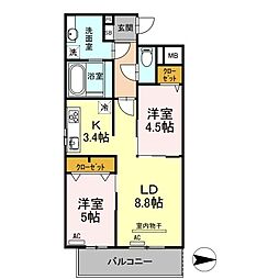 Dimorare 2LDKの間取図画像
