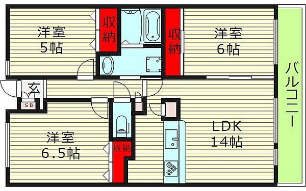 ヴェルデュールカー ｜大阪府大阪市鶴見区焼野１丁目(賃貸マンション3LDK・7階・67.72㎡)の写真 その2