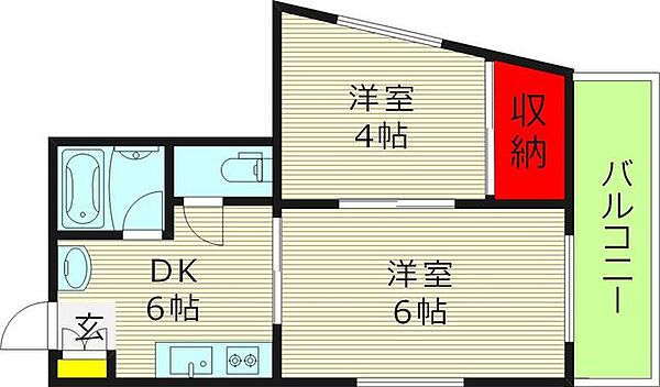 大阪府大阪市都島区都島北通２丁目(賃貸マンション2DK・4階・35.00㎡)の写真 その2