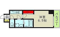 S-RESIDENCE小阪azure 14階1Kの間取り
