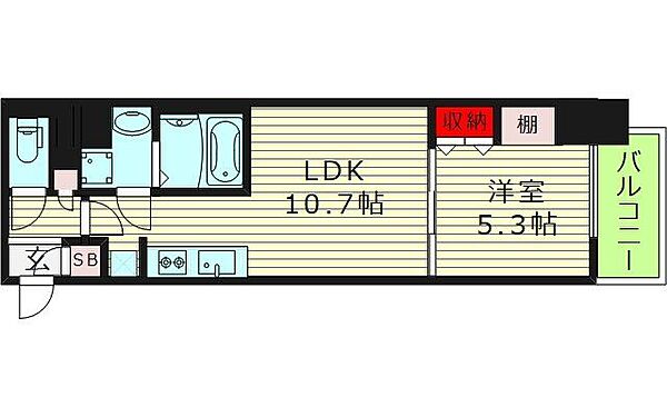 アーバネックス南新町 ｜大阪府大阪市中央区南新町２丁目(賃貸マンション1LDK・11階・38.18㎡)の写真 その2