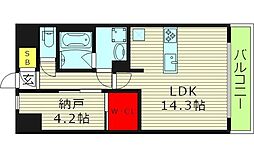 スプランディッド梅田グランノース 1LDKの間取図画像